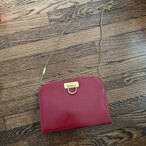 Salvatore Ferragamo red and gold Diana